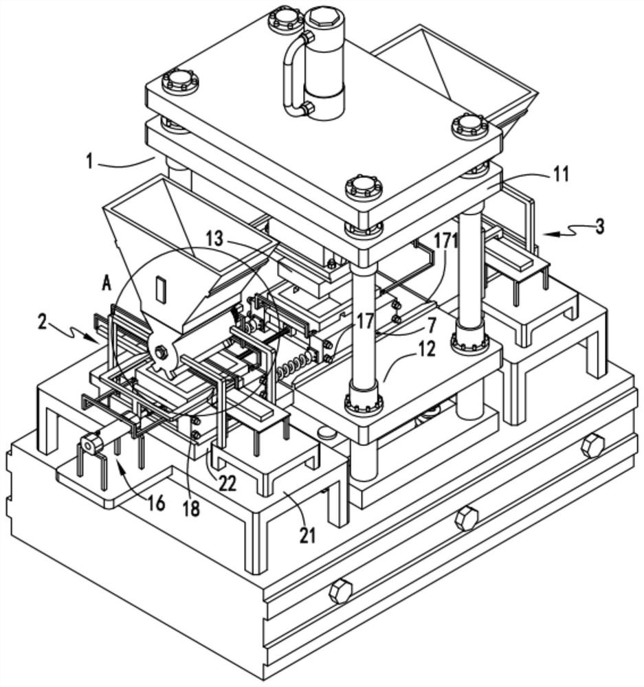 A pre-vibration double-station automatic feeding refractory brick forming method