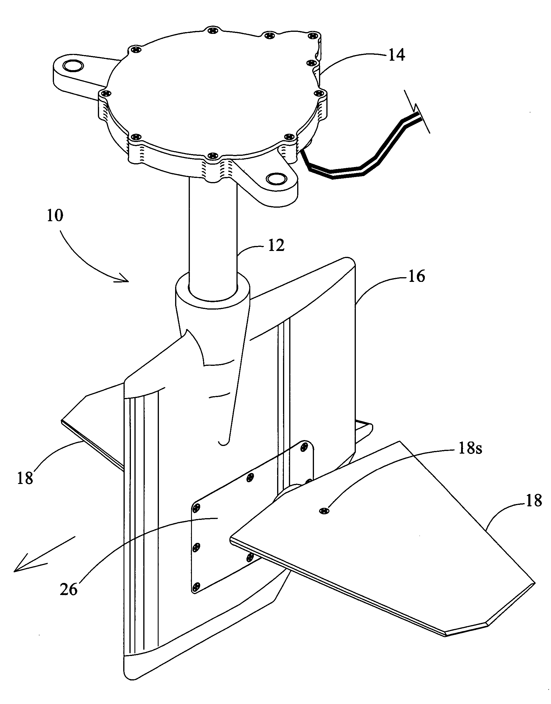 Boat rudder with integrated dynamic trim foils