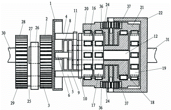 Continuously variable transmission for storing disc with radial-adjusted long holes on torque and speed in levers