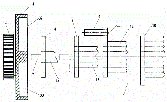 Continuously variable transmission for storing disc with radial-adjusted long holes on torque and speed in levers