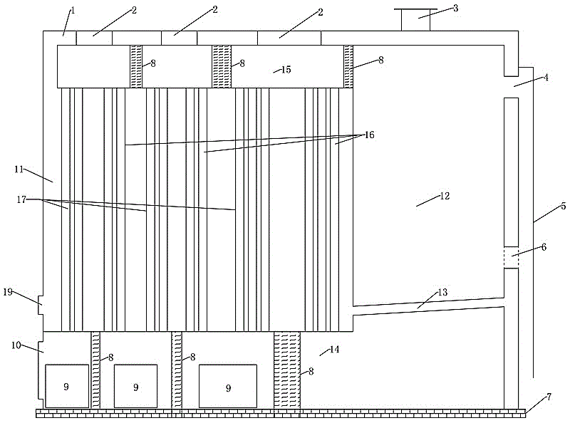 Horizontal type reversal combustion coal-fired water heating boiler