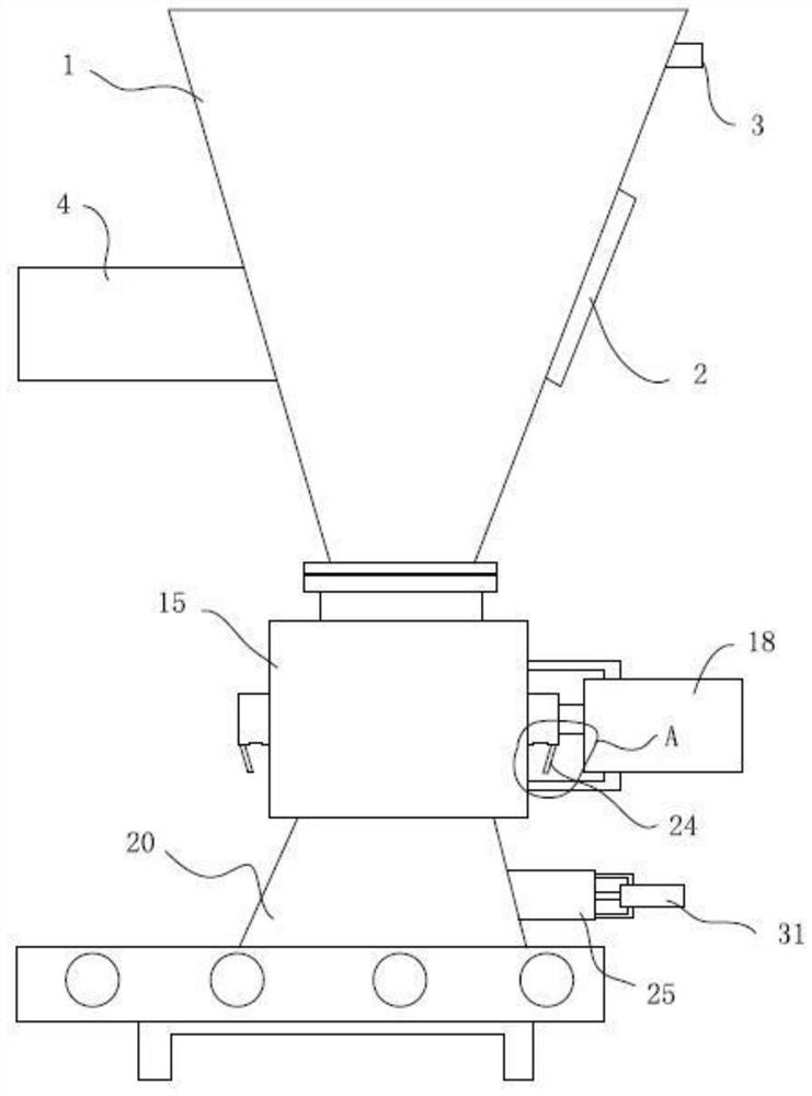 A sluice gate crushing type separating and unloading device