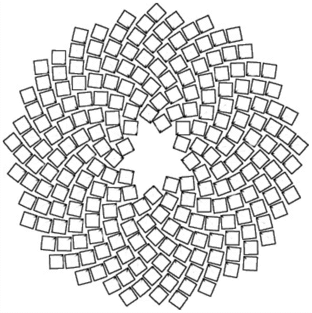 Lobster eye lens in sunflower-type arrangement