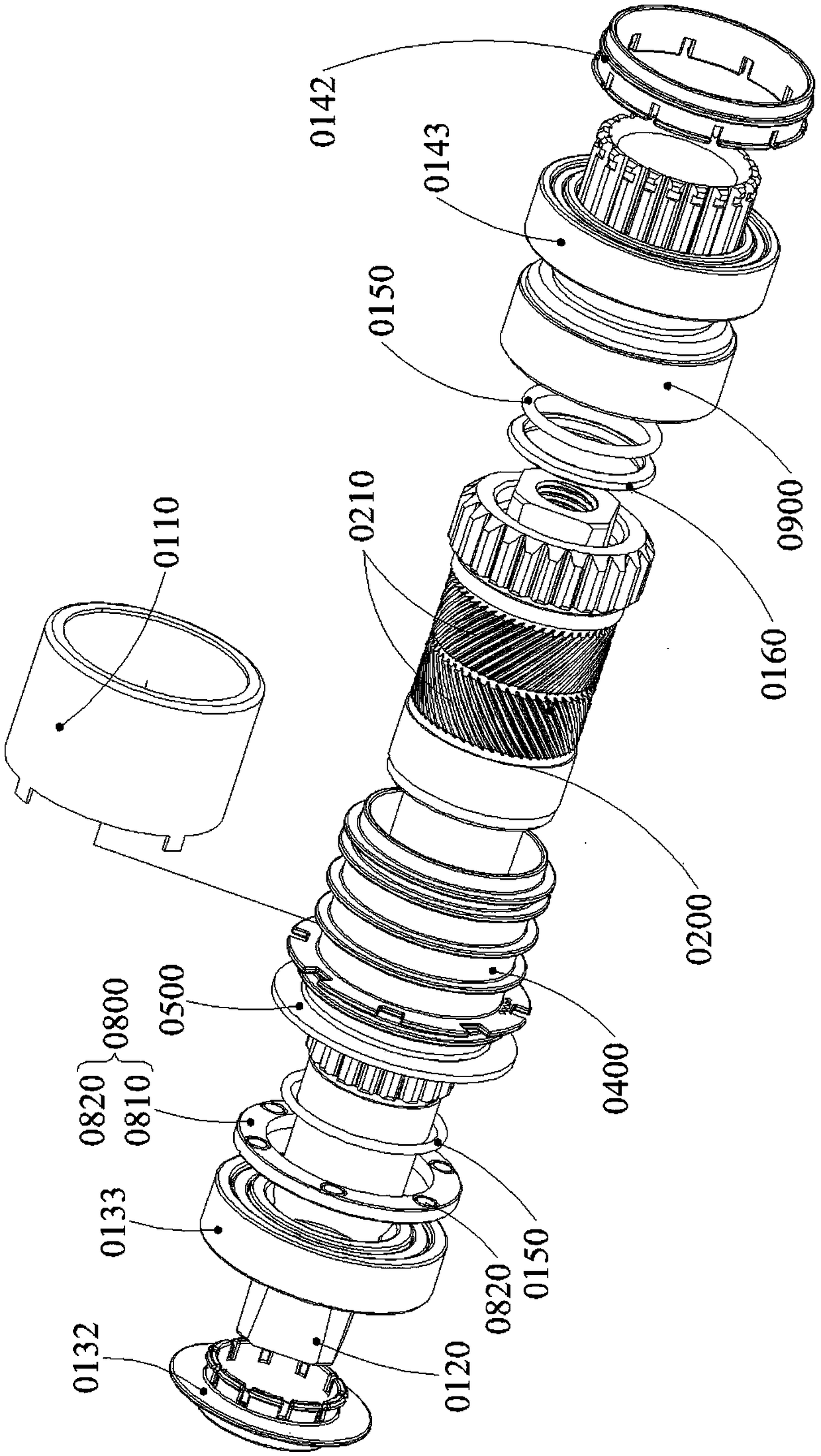 Inverse-magnetostrictive central axle torque sensor