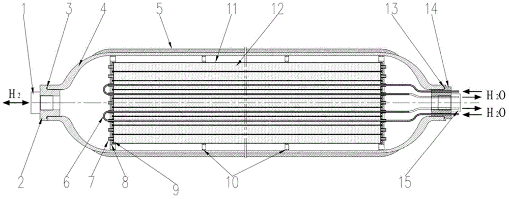 Solid-state high-pressure mixing hydrogen storage tank