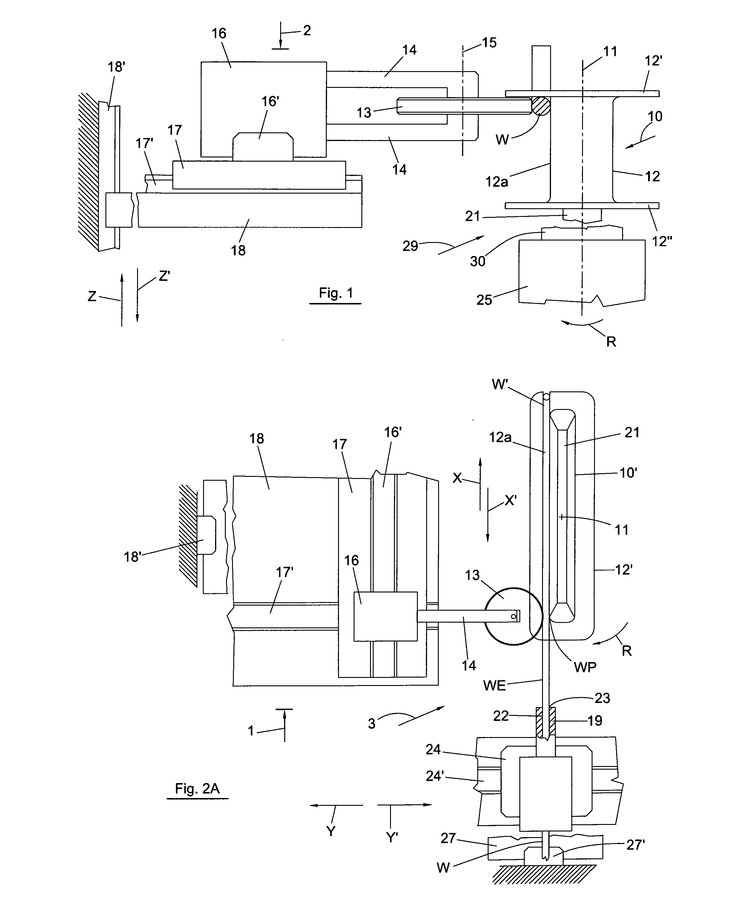 Apparatus and methods for winding supports for coils and single poles of cores of dynamo electric machines