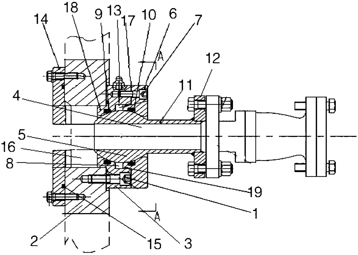 Full cross-section tunnel heading machine hinged type grouting joint