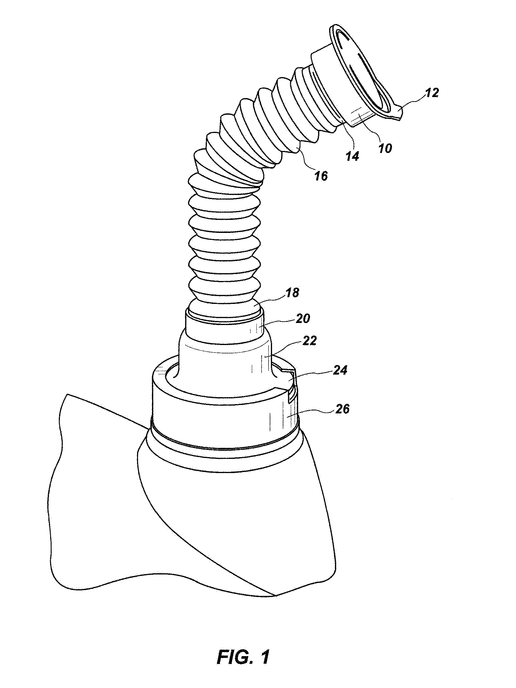 Internal pull-out expandable contractible pour spout
cap for liquid container openings