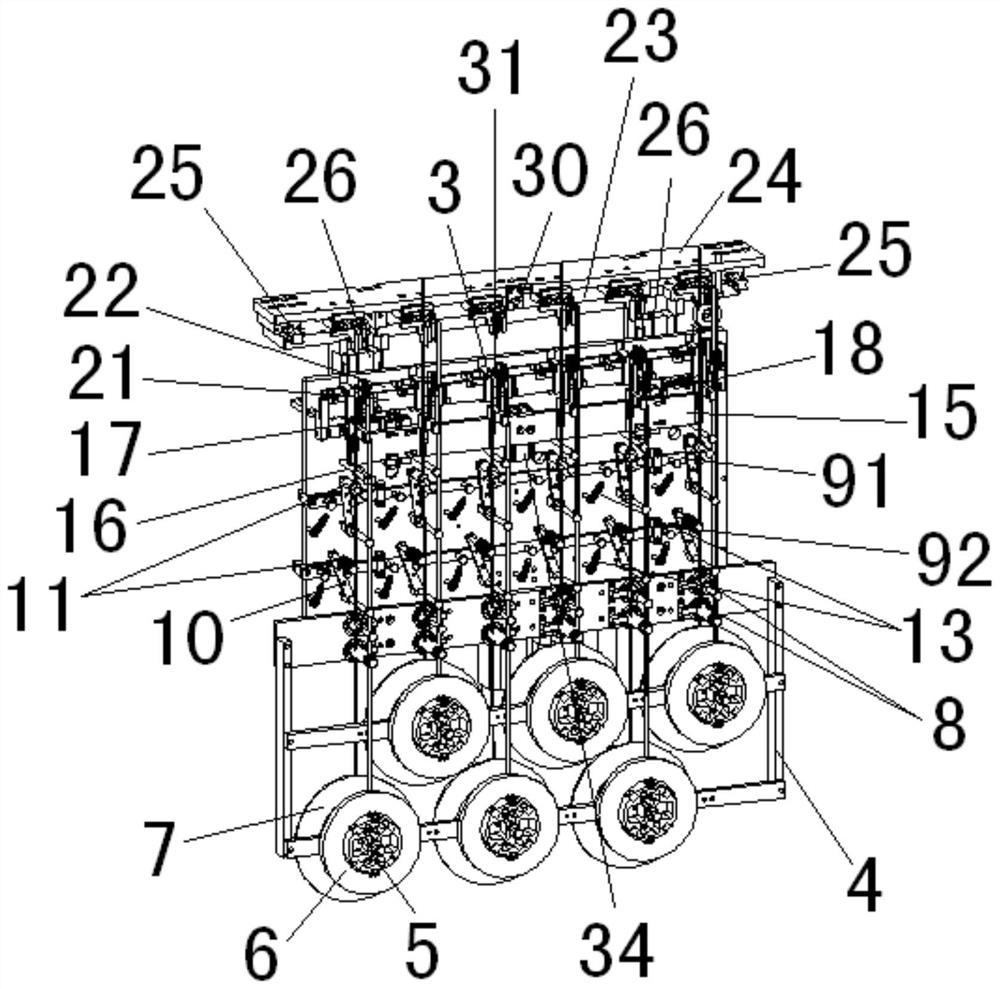 Rubber coating and feeding mechanism of winding machine