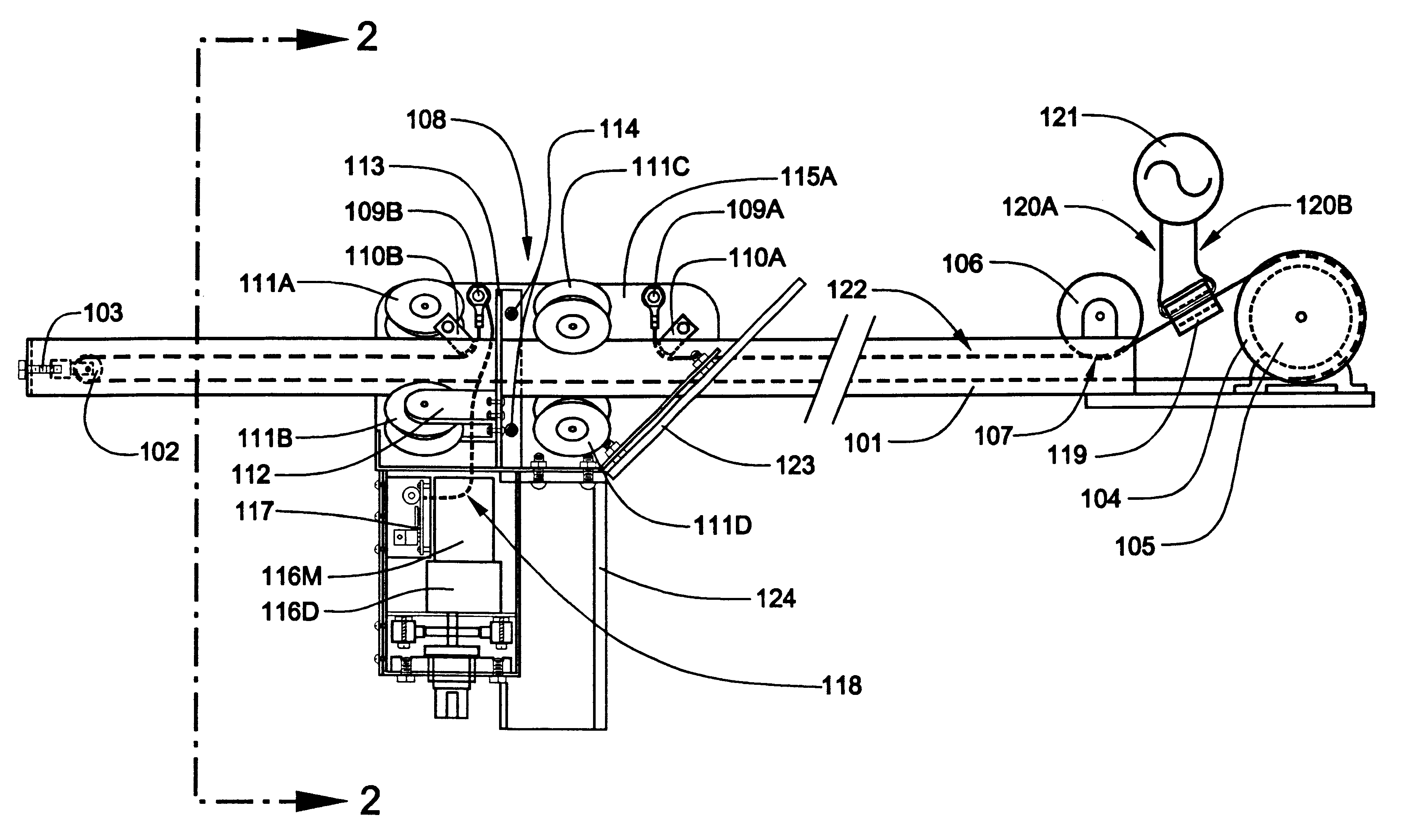 Movable target system in which power is inductively transformed to a target carrier