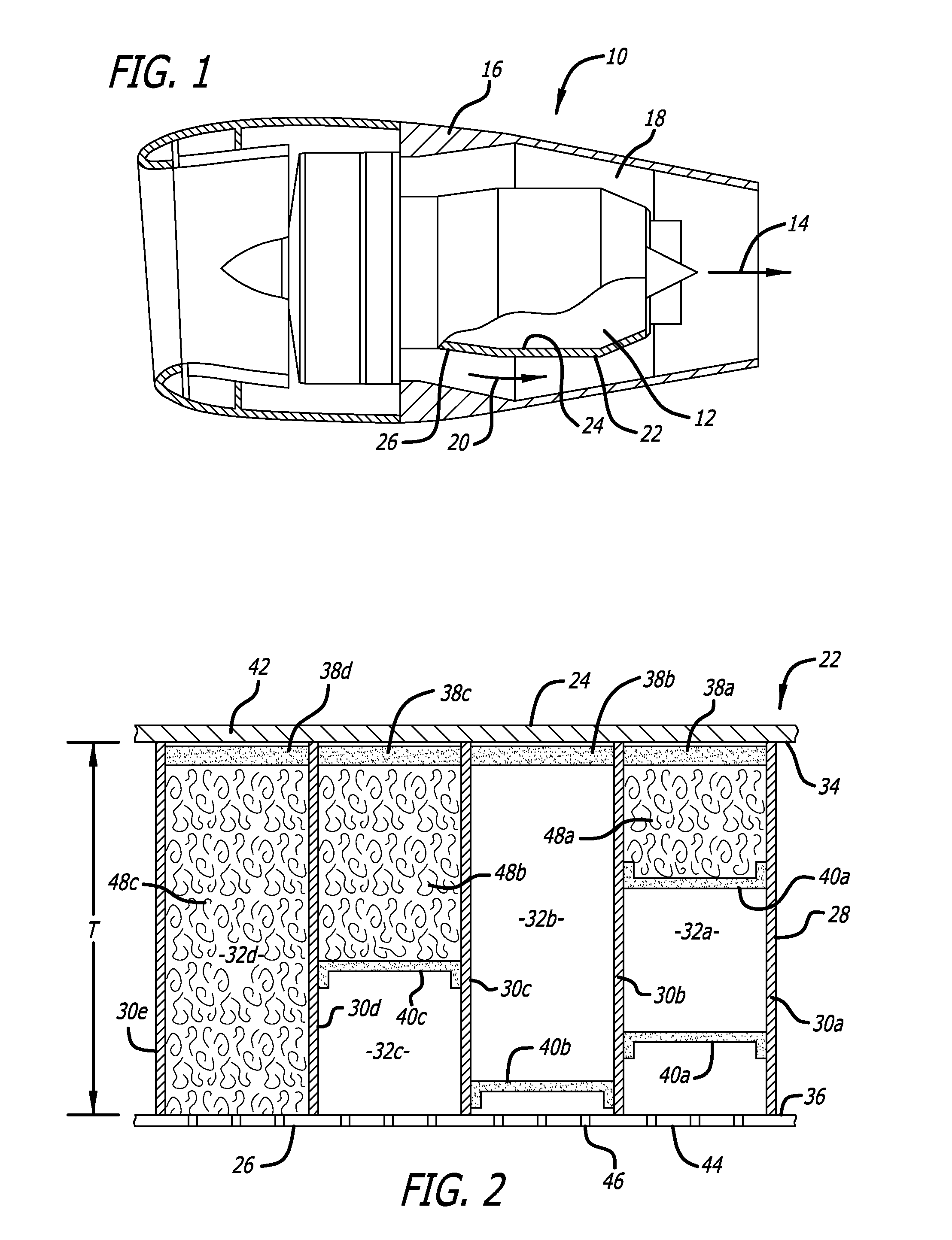 Acoustic structure with internal thermal regulators