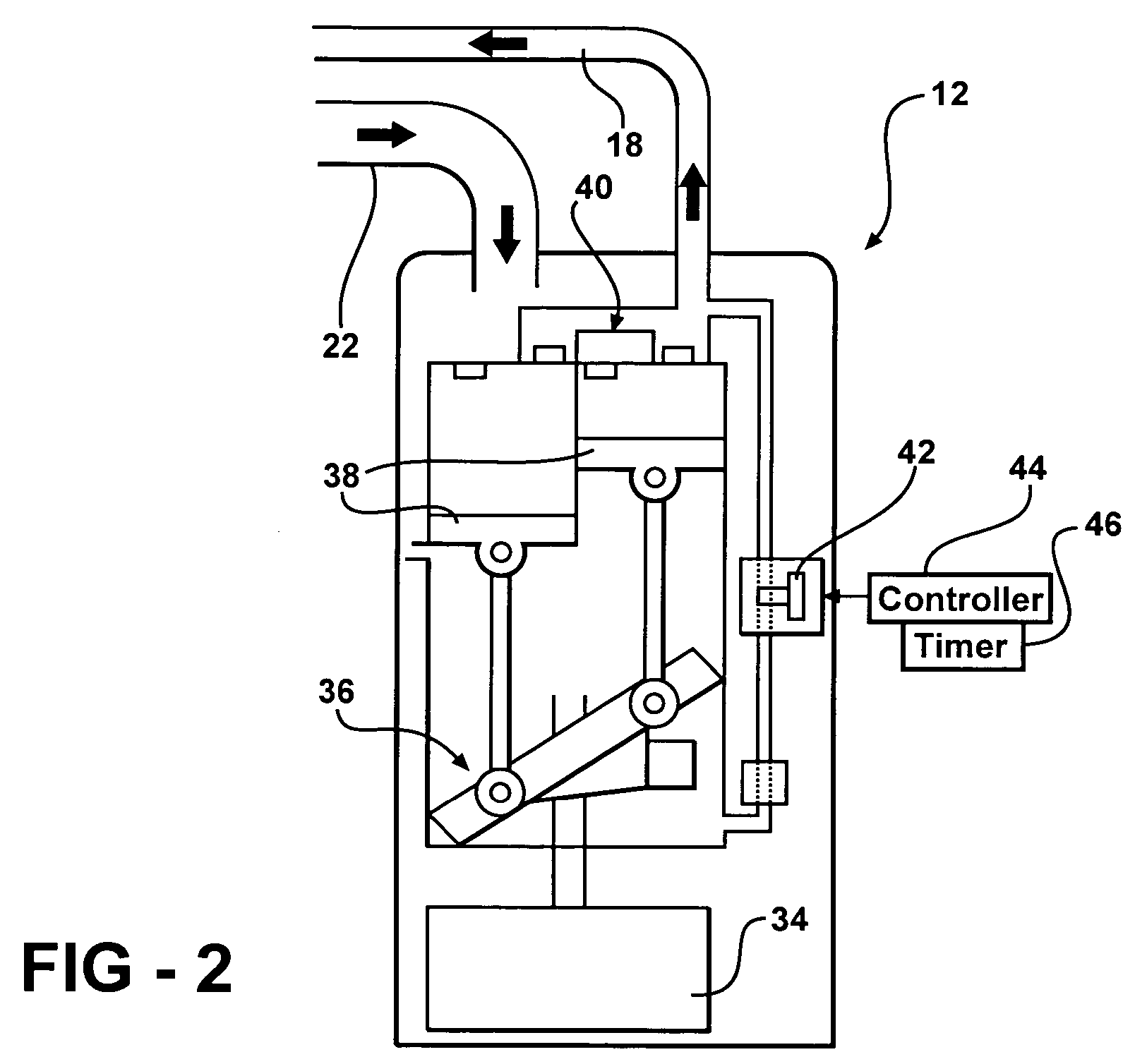 Lowering of refrigerant emissions by cycling of a variable displacement compressor