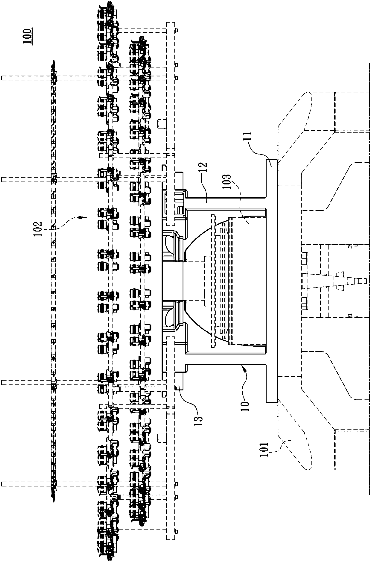 Big dial of circular knitting machine for double-faced fabric knitting