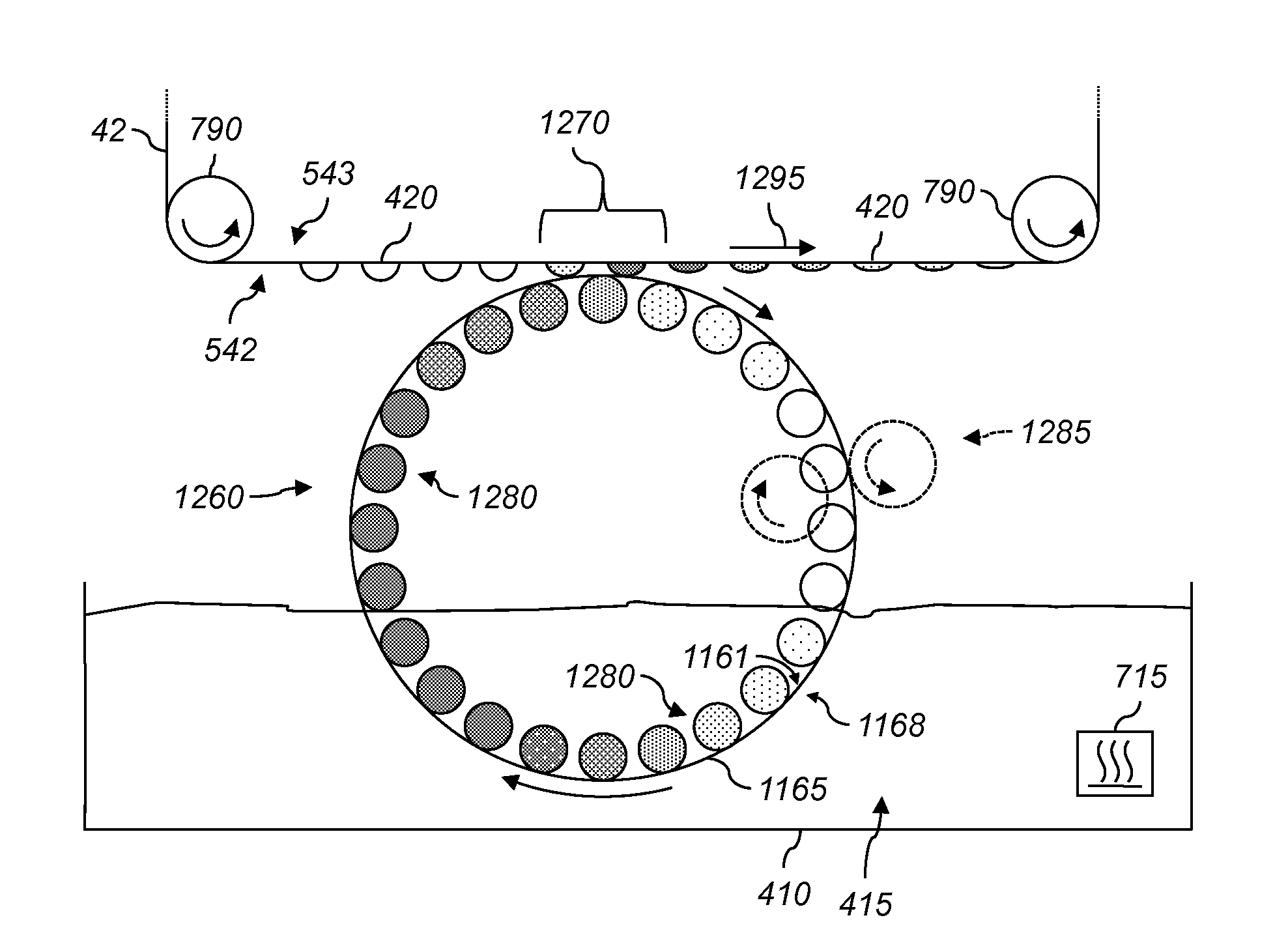 Barrier dryer with porous liquid-carrying material