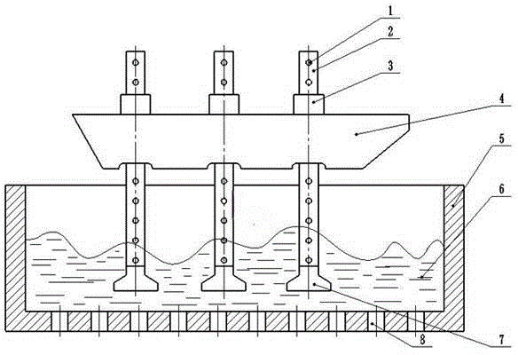 Dry dock pile-inserting experiment device and experiment method