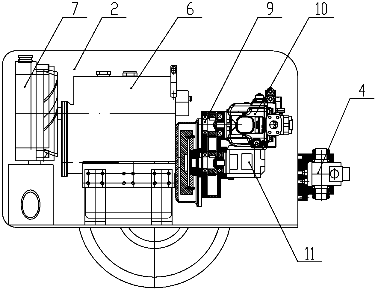 Off-road type forklift with hydrostatic four-wheel drive and articulated frame