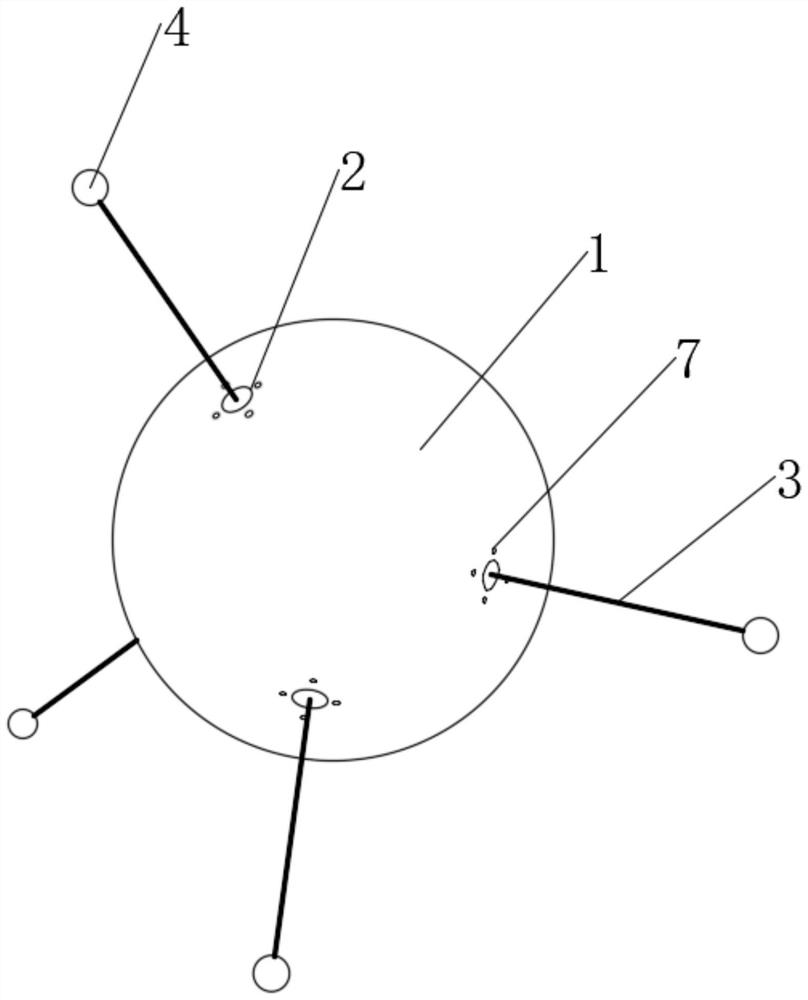 Self-netting type scattered-point internal vibration ball for concrete pouring