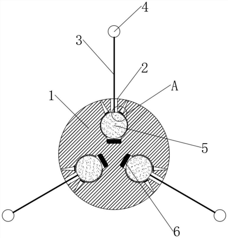 Self-netting type scattered-point internal vibration ball for concrete pouring