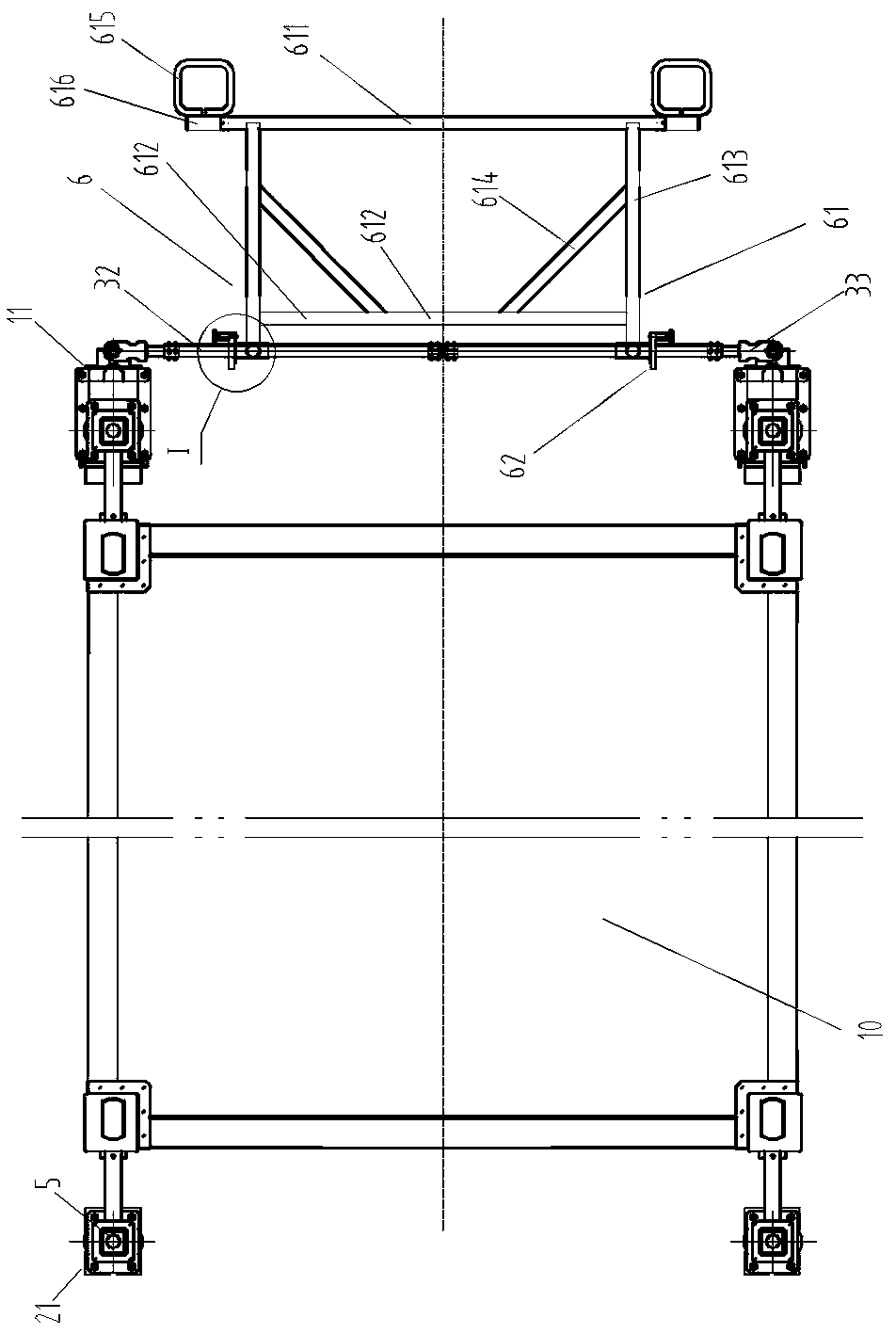 Vehicle-mounted square cabin traveling device