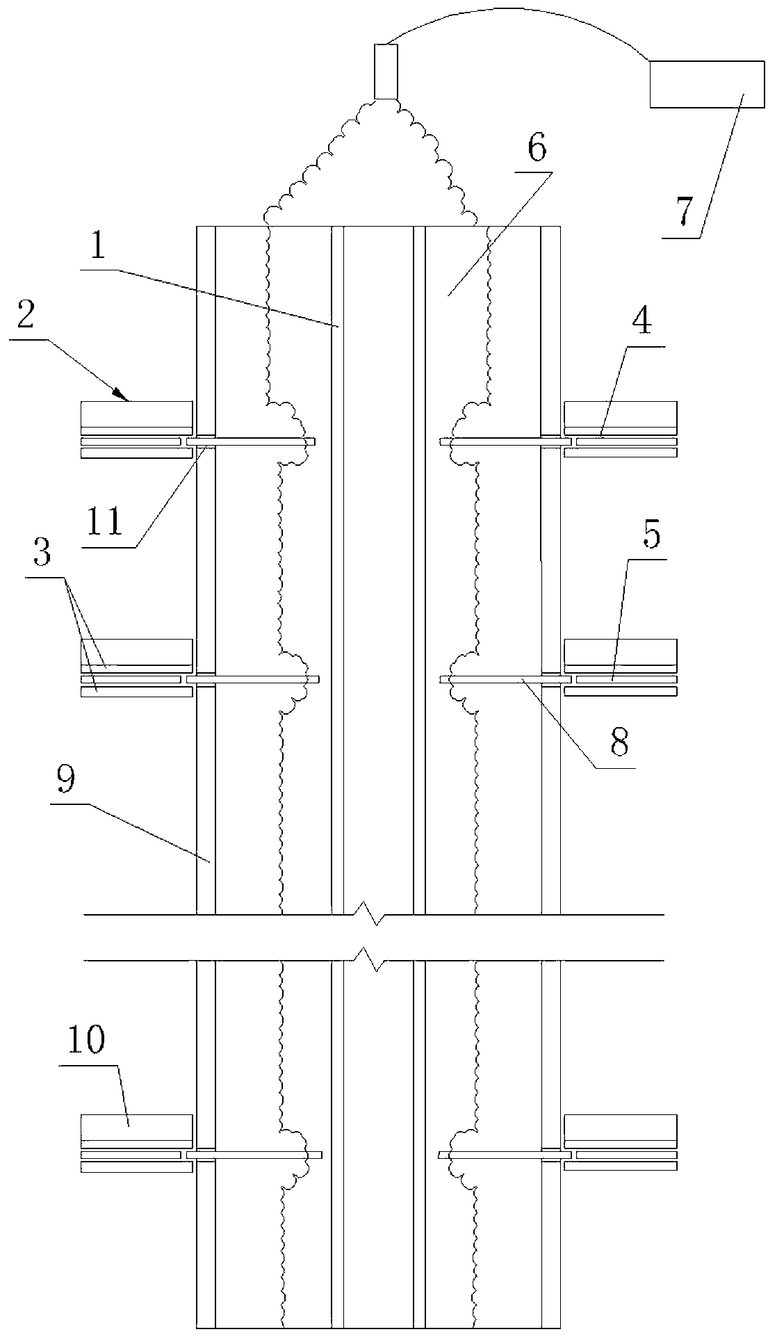 Integral-type settlement plate installation device of soil mass layered settlement monitoring equipment