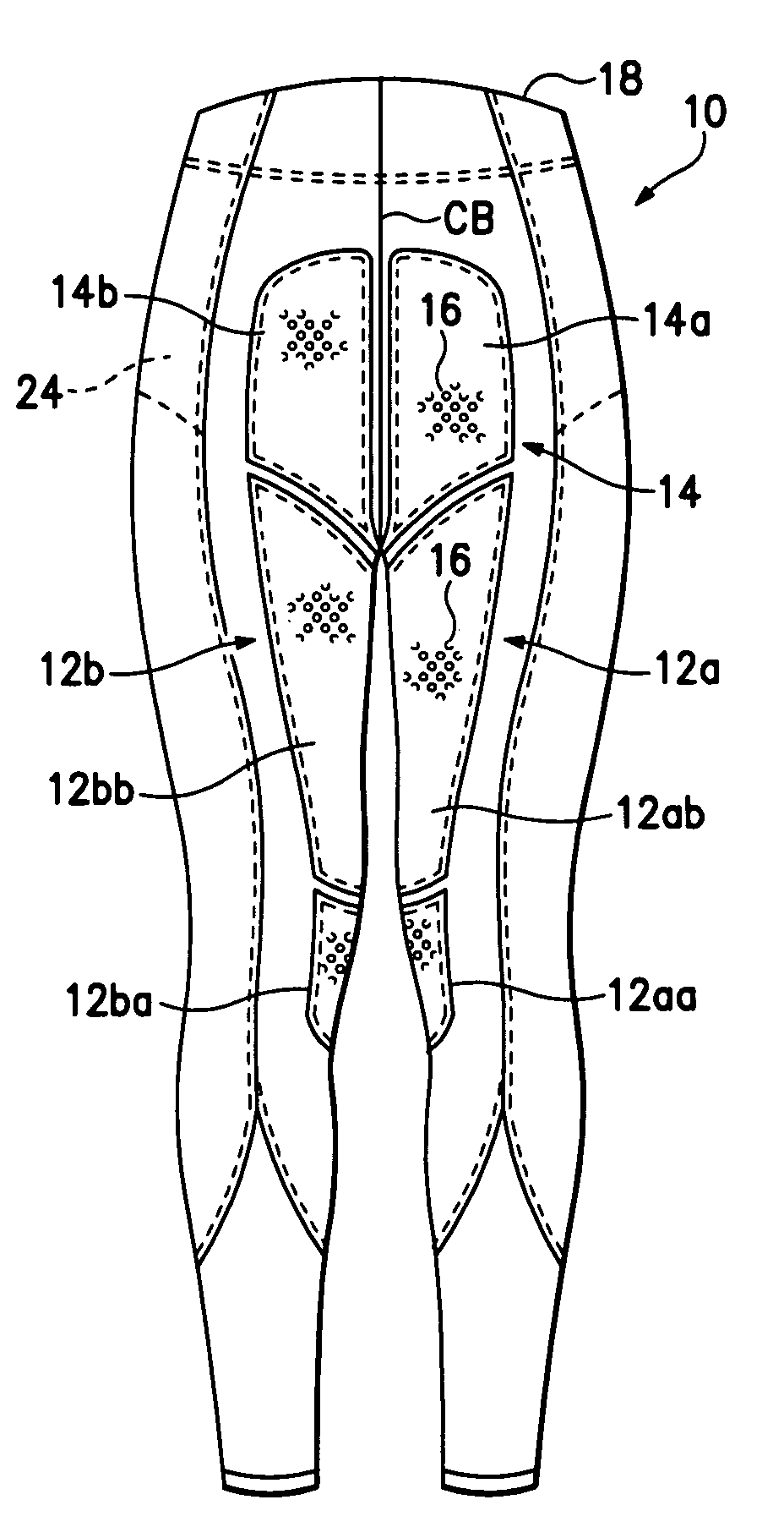 Equestrian riding breeches garment and method for its manufacture