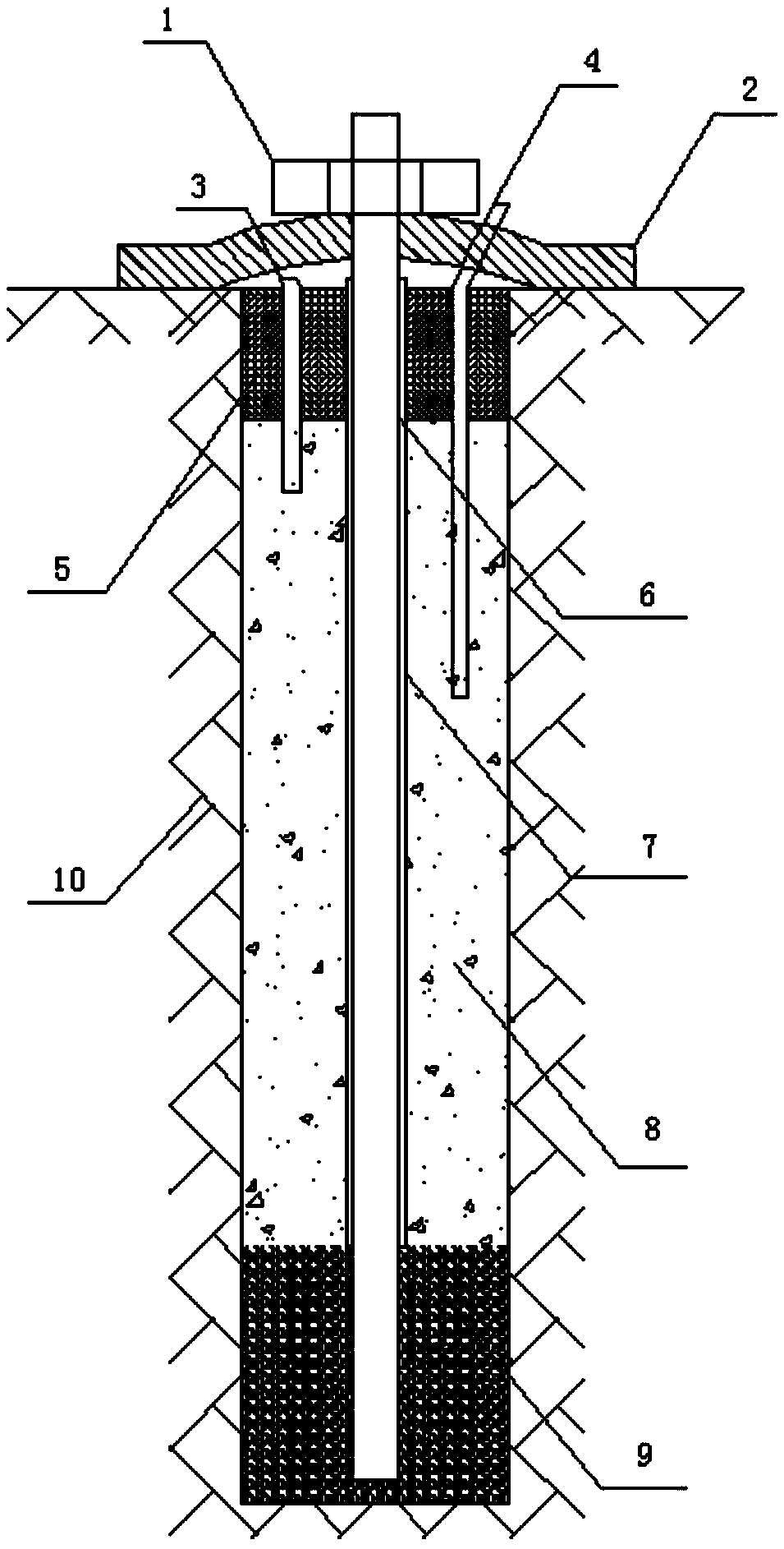 Supporting method of pressure-bearing end anchor with high pre-tightening force bolt