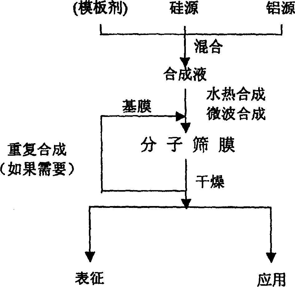 Method for synthesizing molecular sieve film using vacuum crystal method