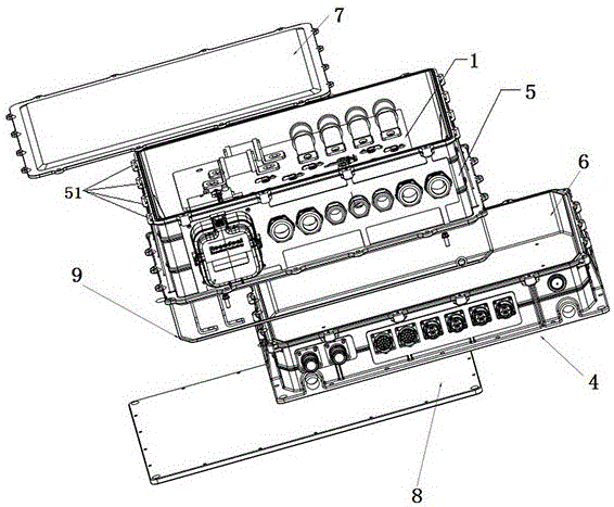 Electric vehicle high-voltage distribution control cabinet packaged with DC module and charging module