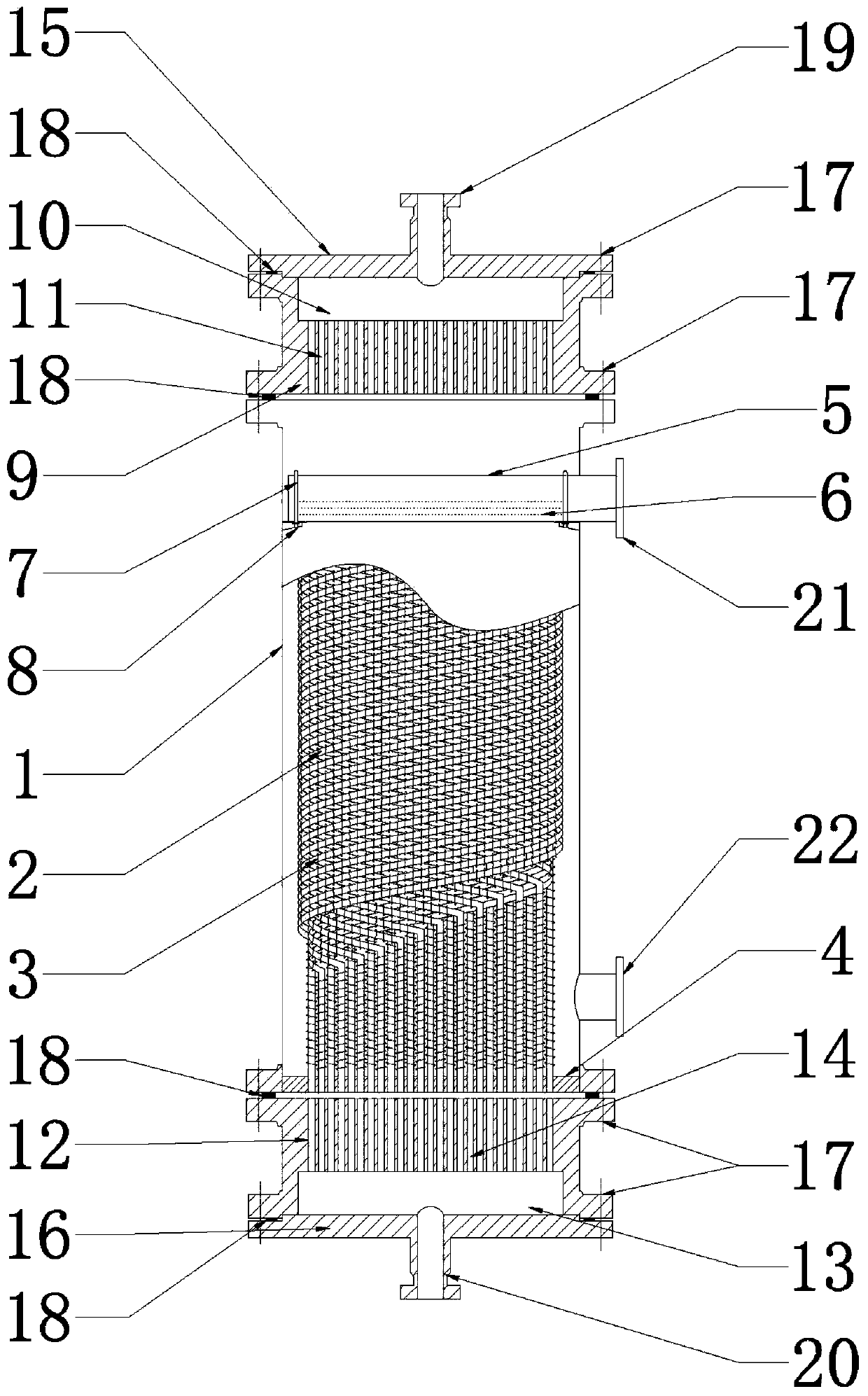 Spirally wound type quencher used for supercritical hydrothermal synthesis of nano powder