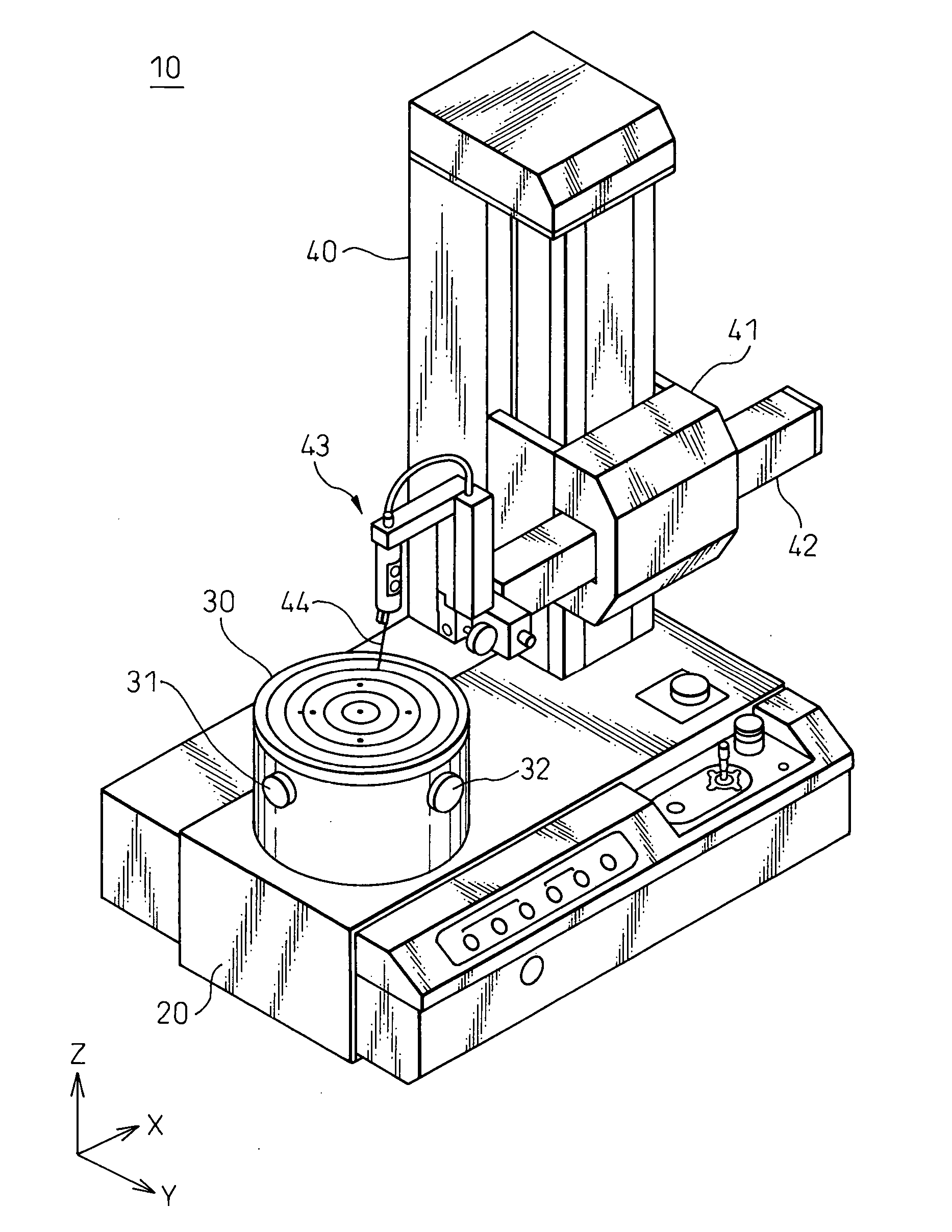 Device for measuring circularity and cylindrical shape