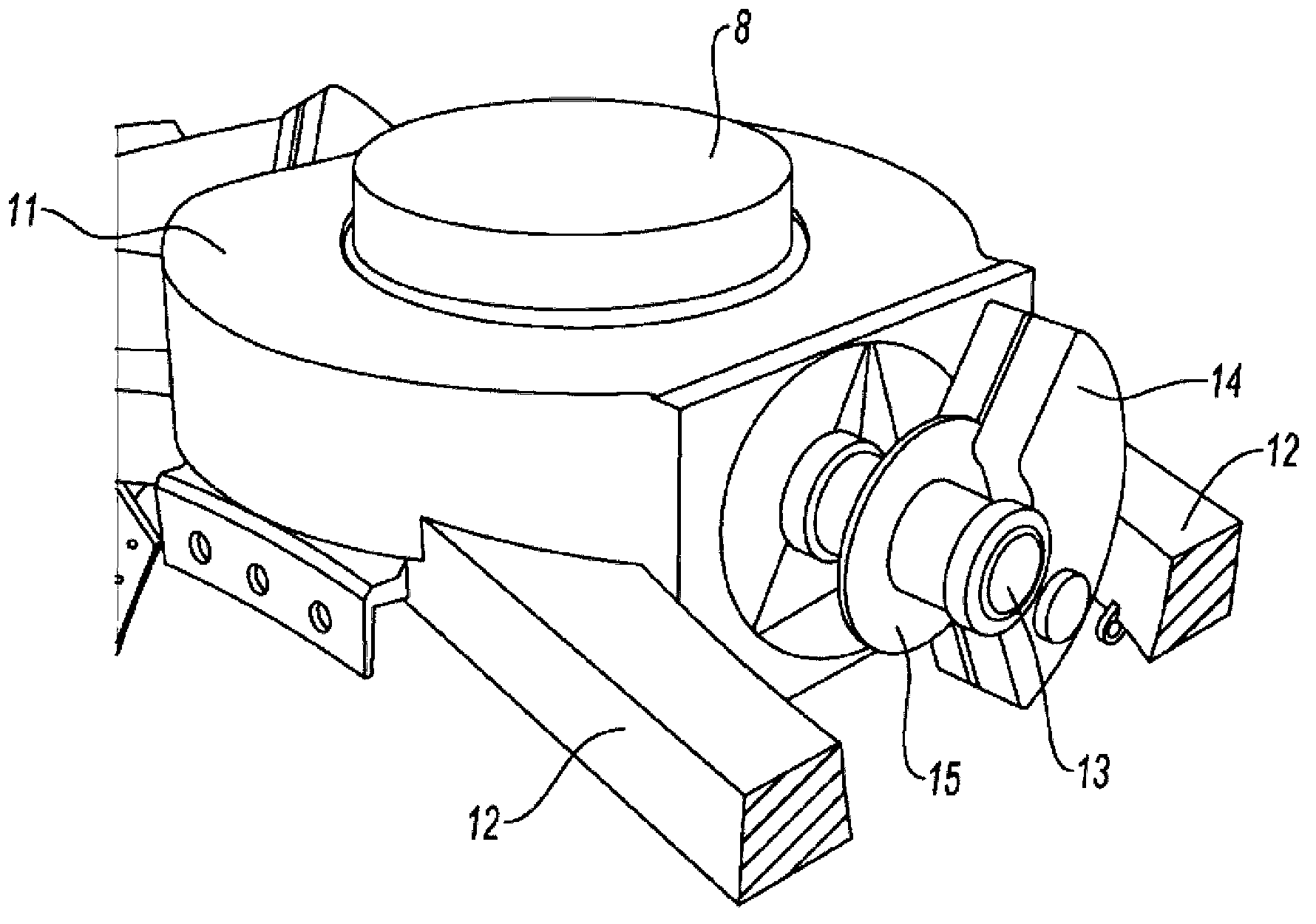 Device for shifting a propeller into reverse, comprising an actuator acting on a crank pin