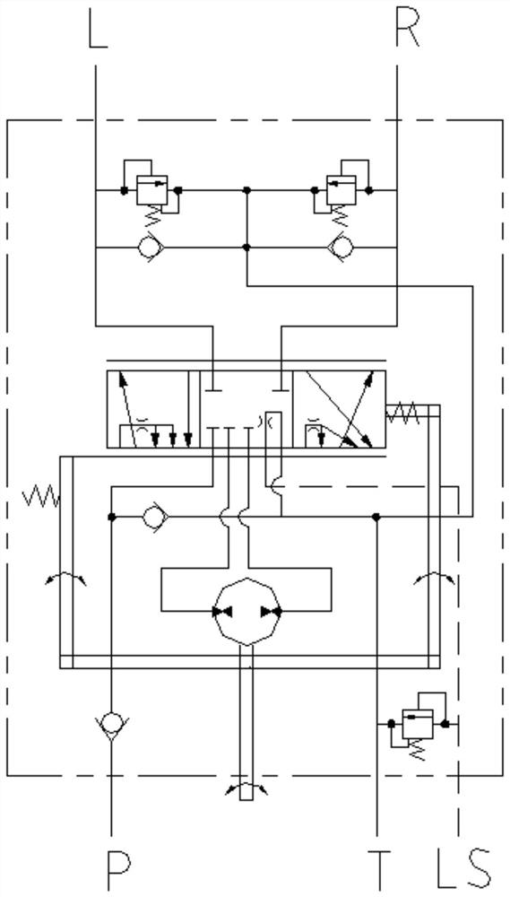 Load sensing type hydraulic steering gear integrated with stable performance safety valve