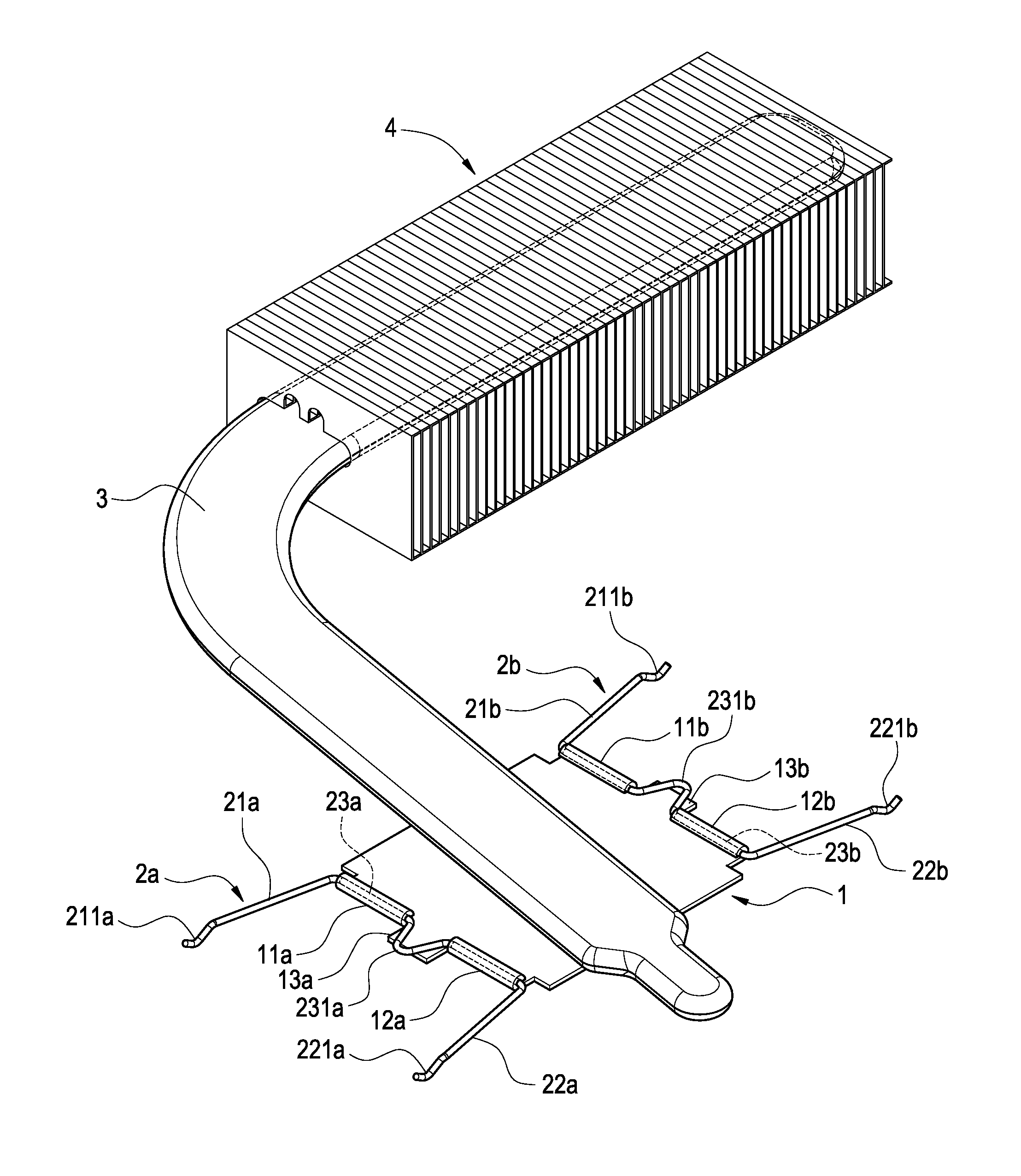 Thin fastener of heat sink