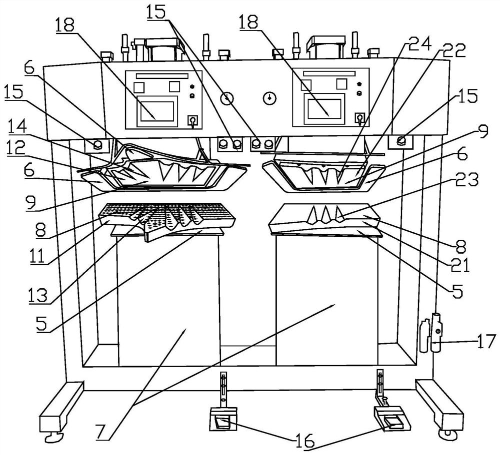 Pant hip pulling and forming machine and method for pre-forming hip back rise based on forming machine