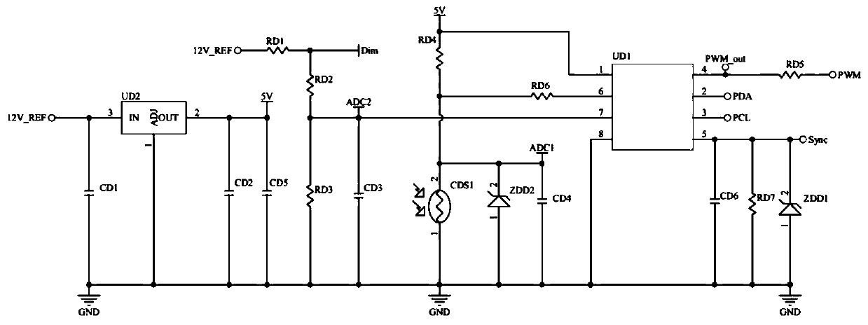 Device and method for controlling plurality of LED power supplies in parallel connection with light-operated and dimming functions