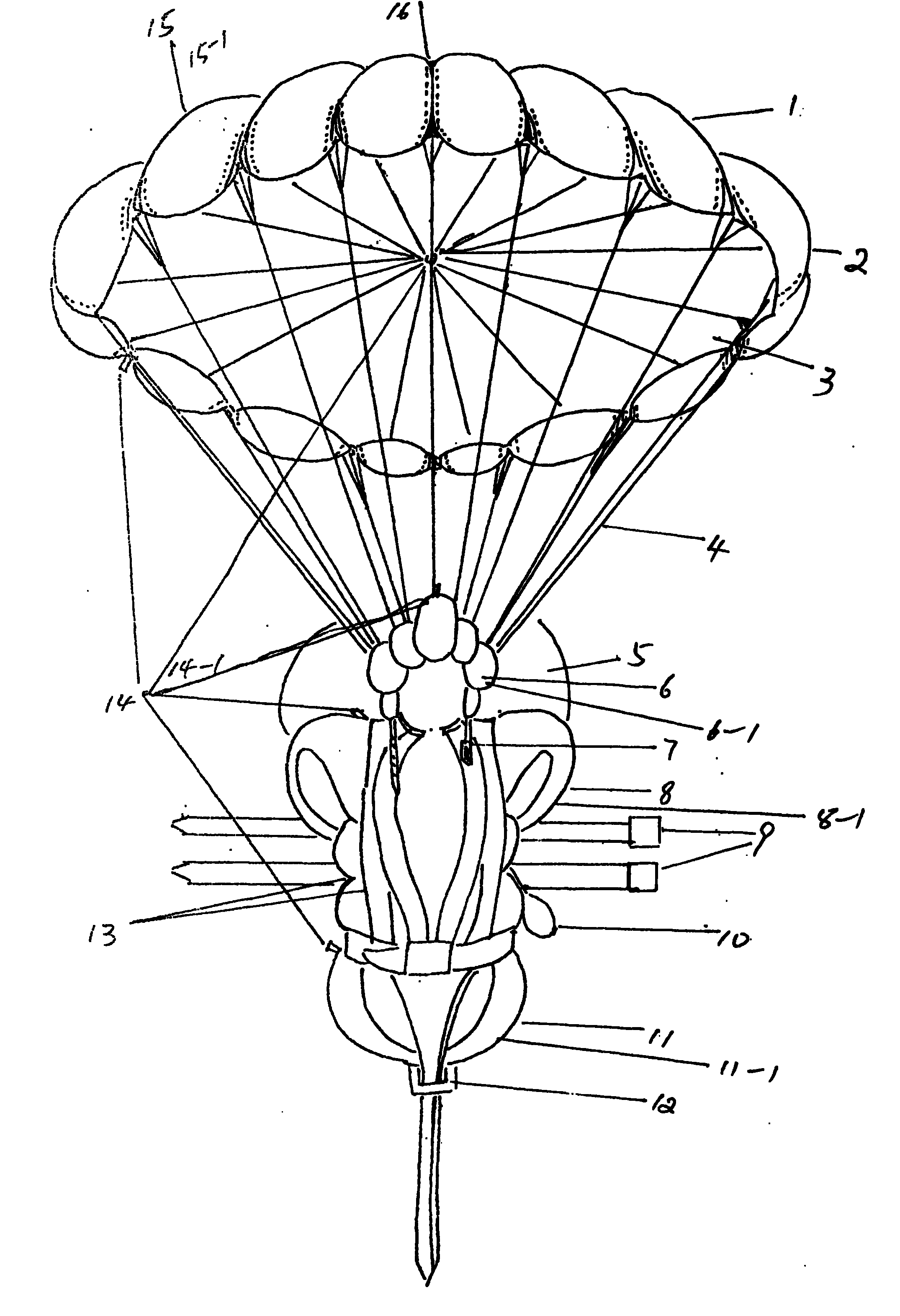 Inflatable upper-air protective umbrella