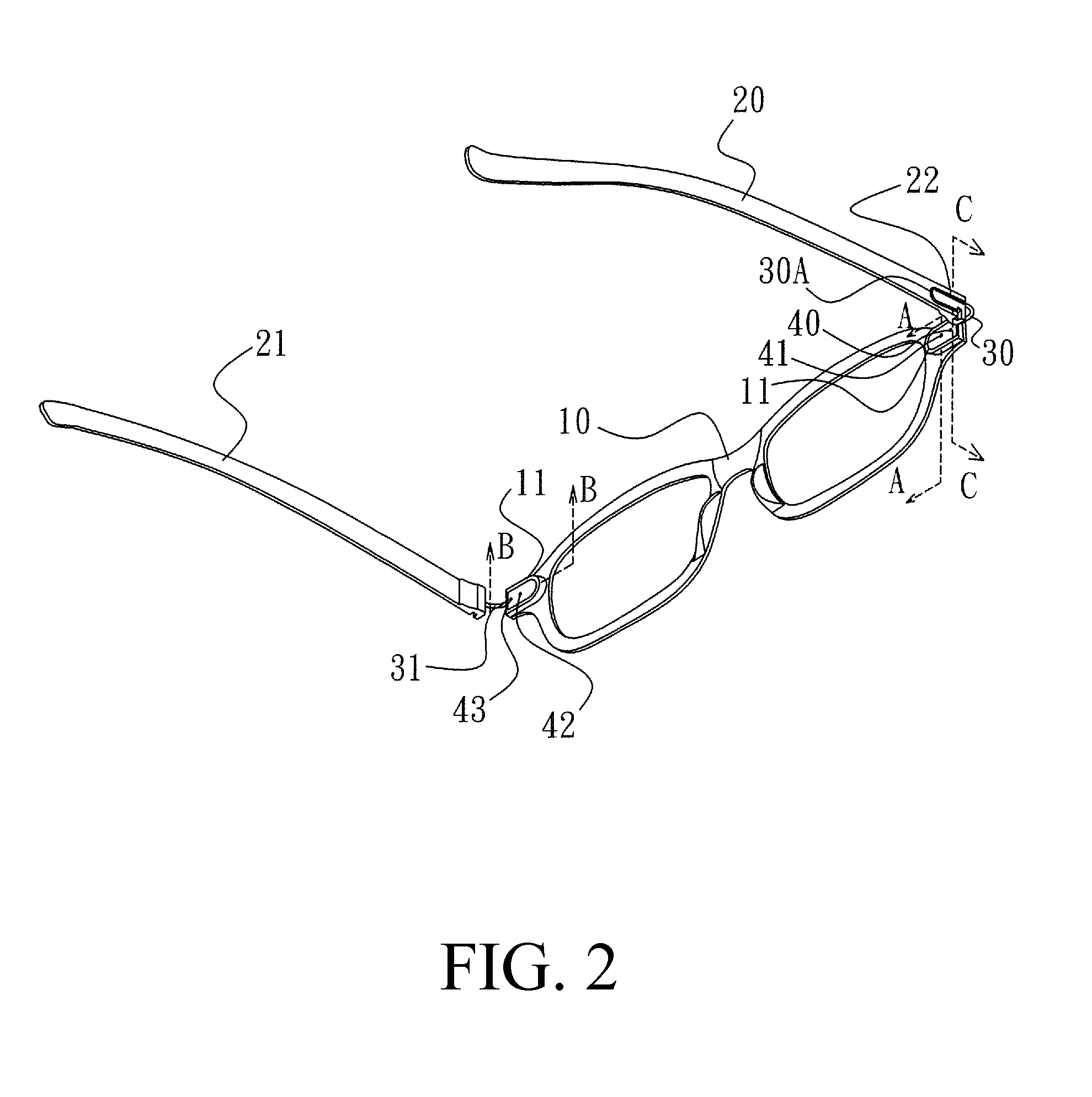 Structure of eyeglasses