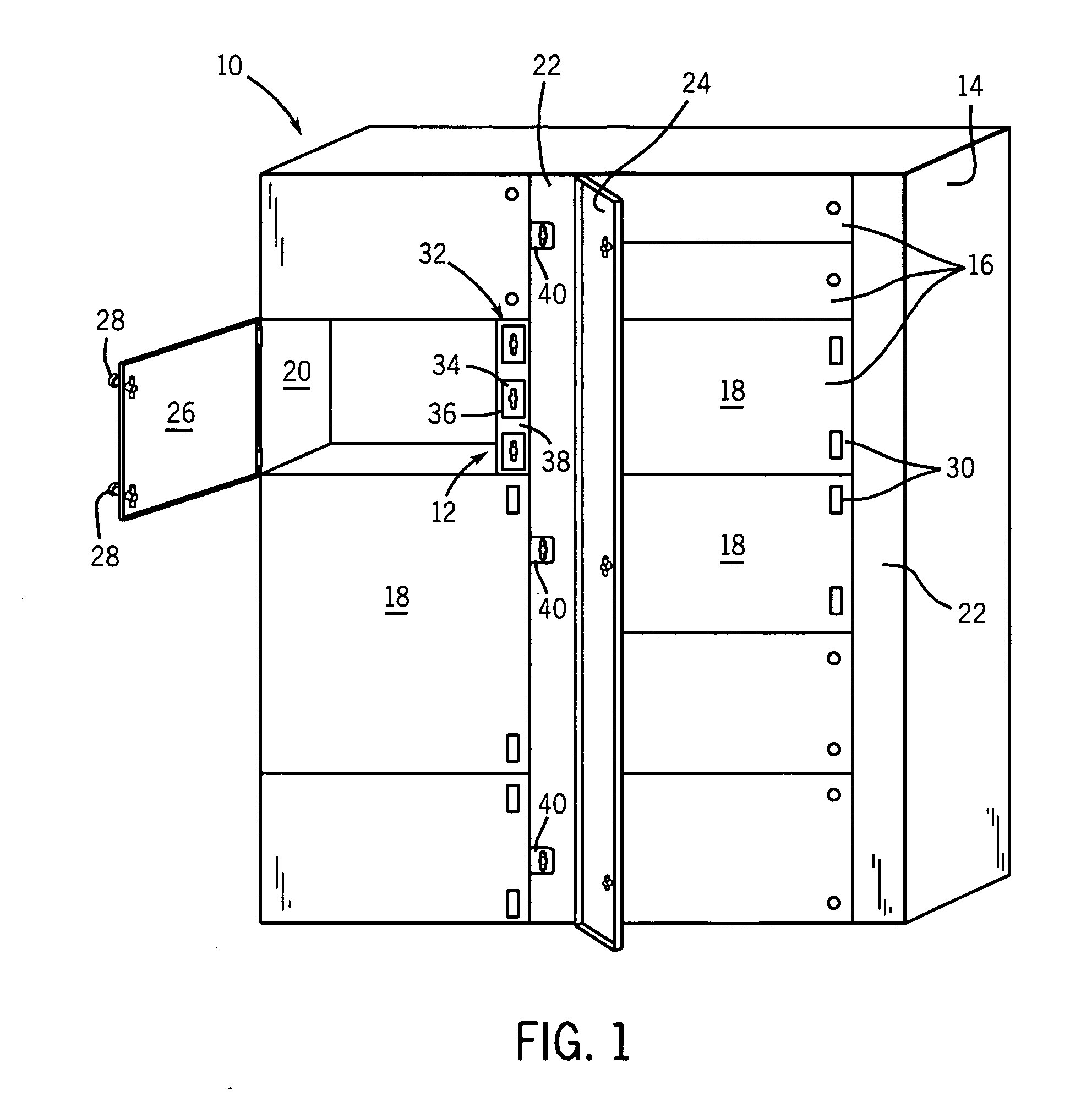 Common structure and door for multiple door electrical enclosure latching systems