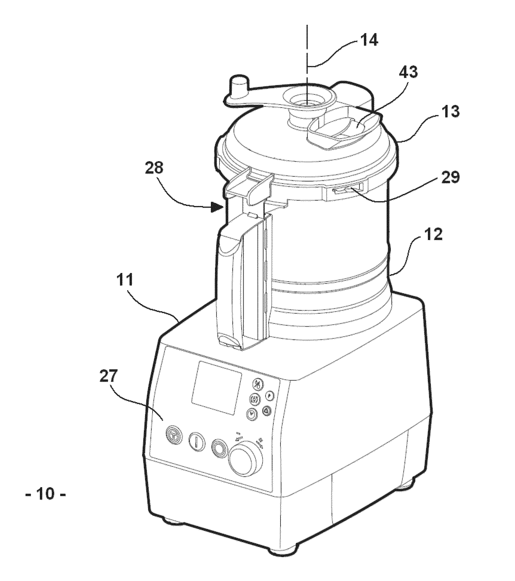 Food processor with a protected lid