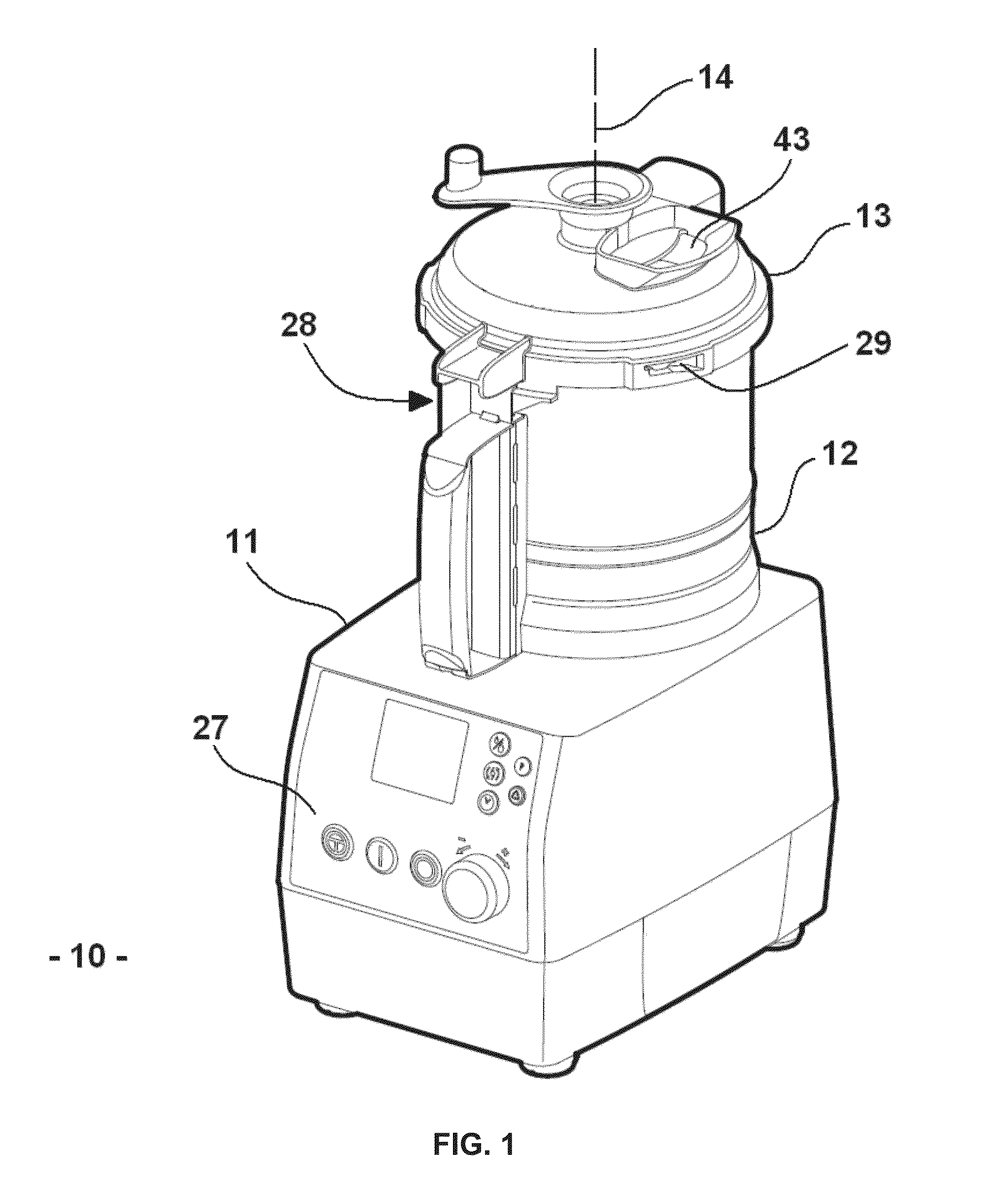 Food processor with a protected lid