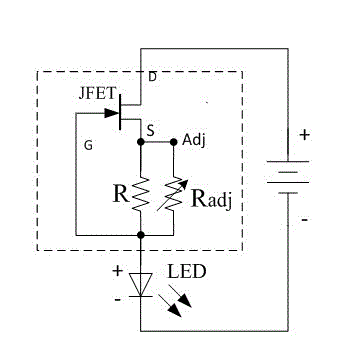 Three-terminal self-feedback linear galvanostat and manufacturing method thereof