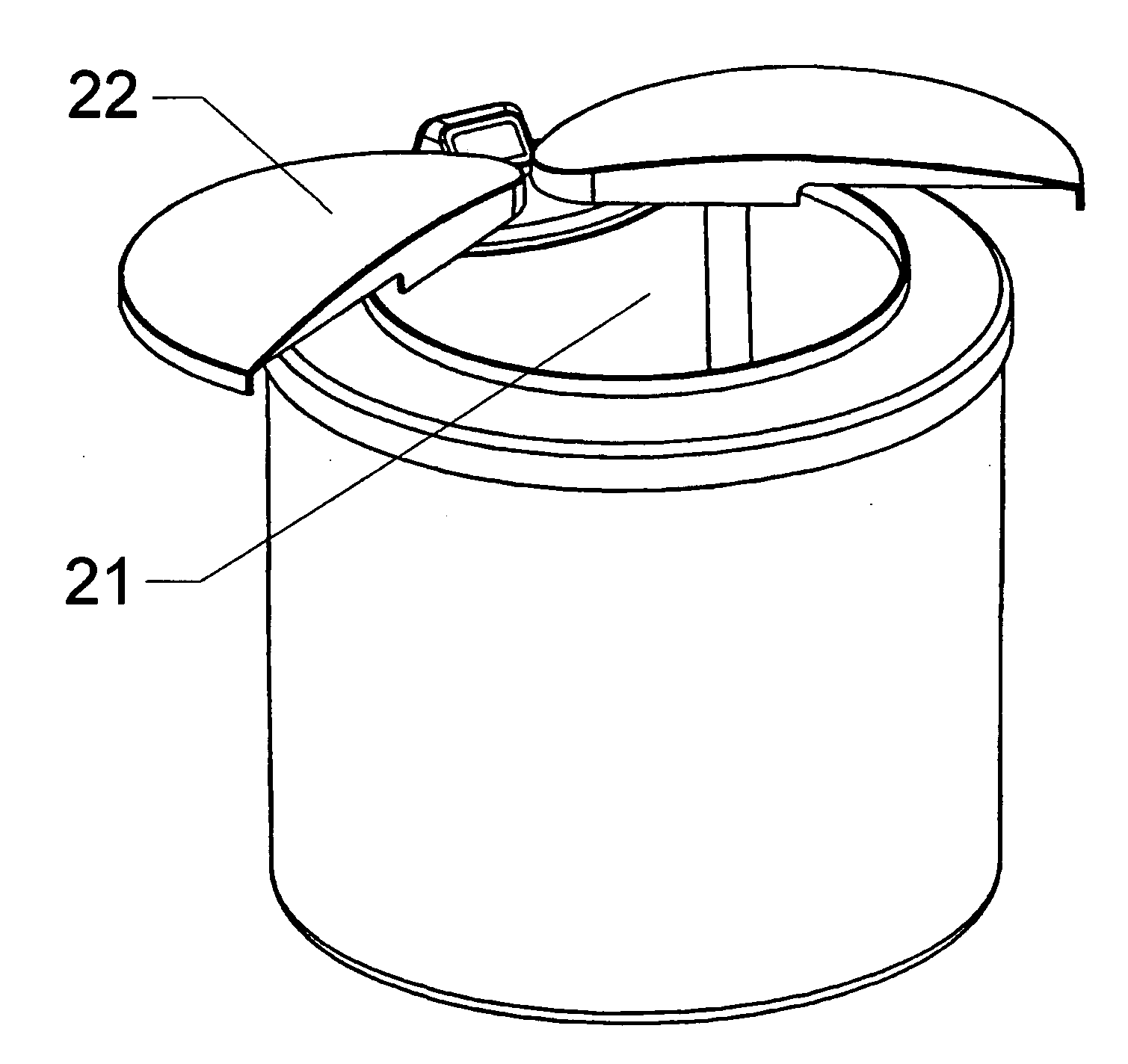 Horizontal open inducting garbage bin