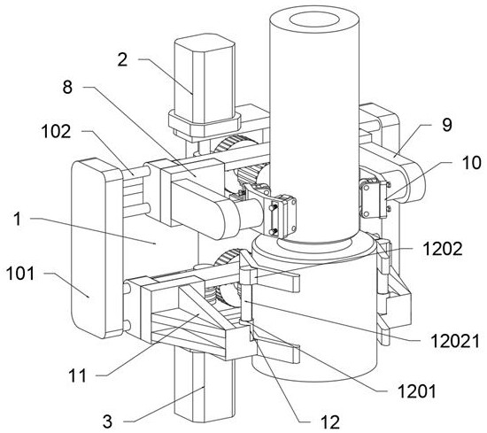 A high-precision instrument welding clamping mechanism