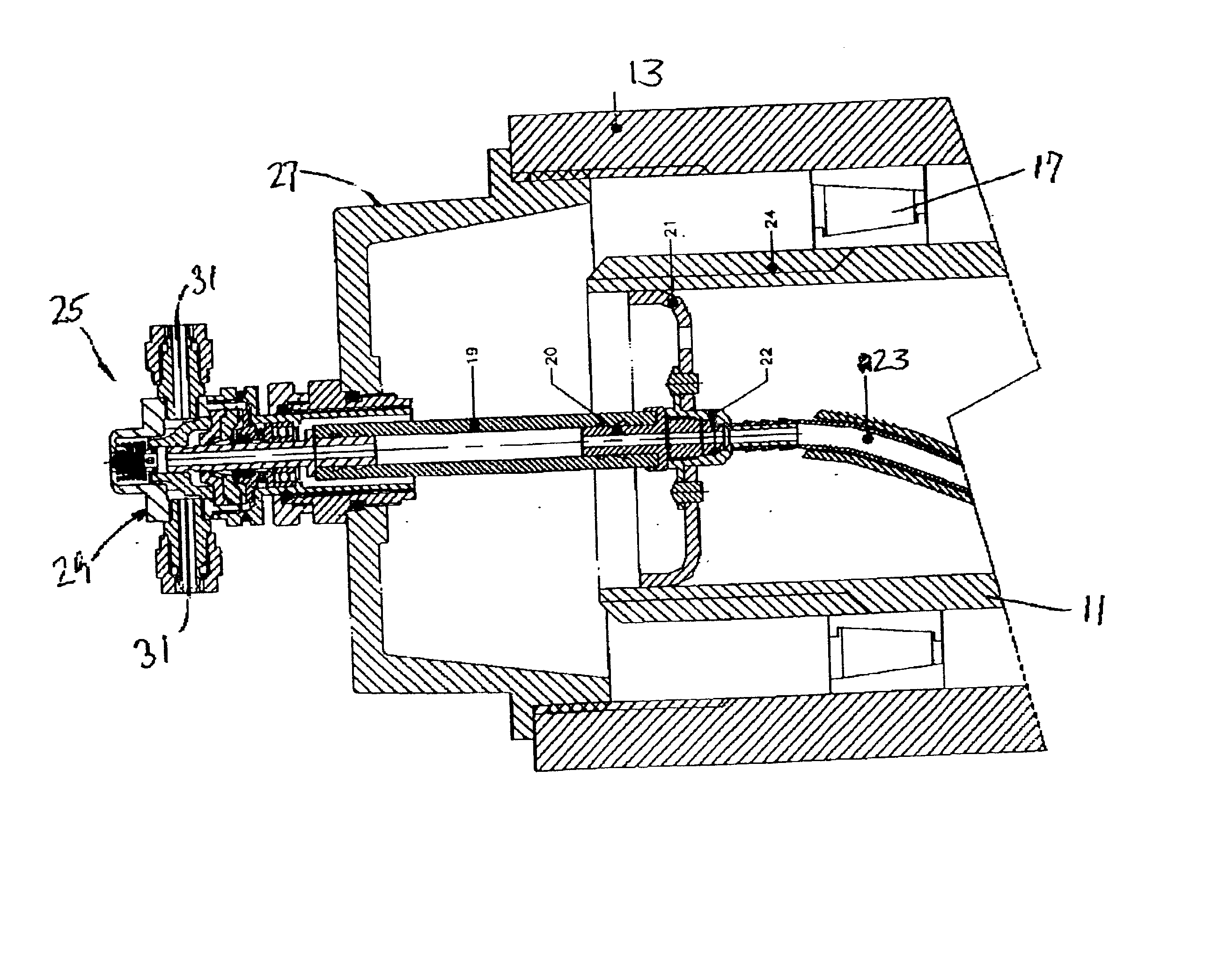 Pneumatic rotary wheel coupling with early wheel bearing wear warning