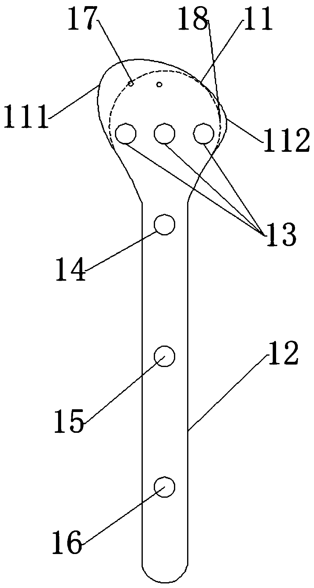 Proximal humerus rear side anatomical type auxiliary steel plate