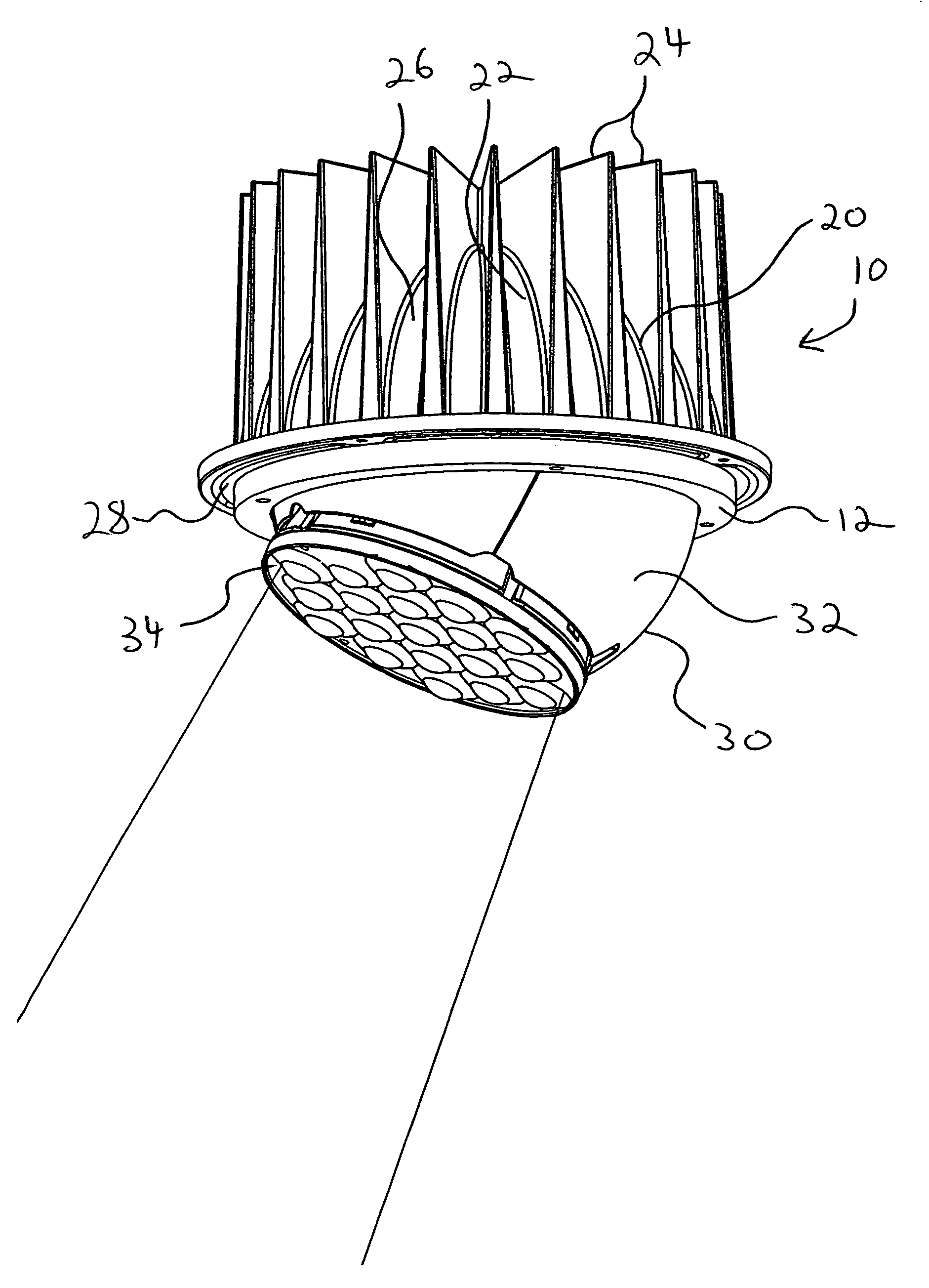 Directionally-adjustable LED spotlight