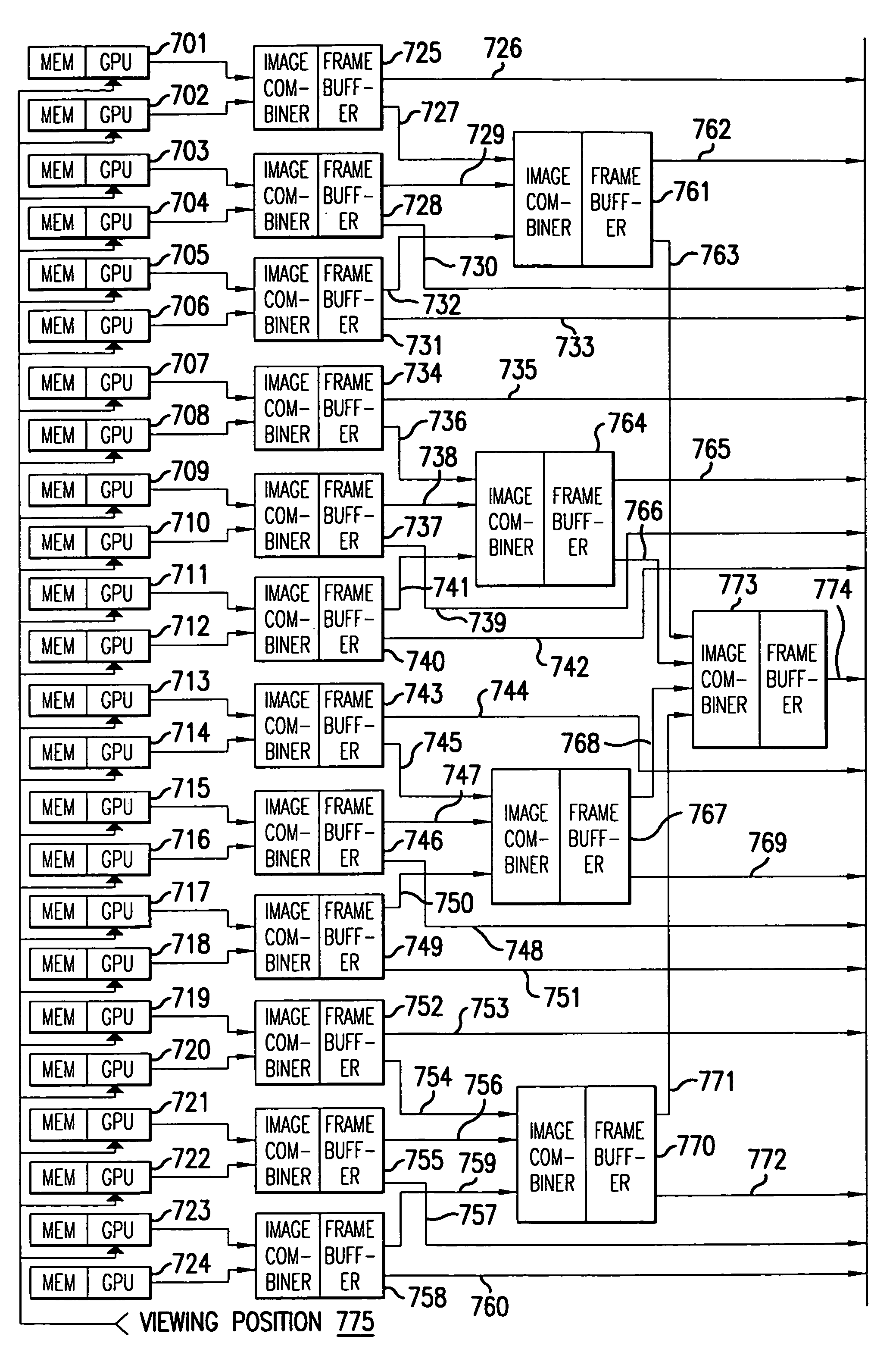 Method and system for presenting three-dimensional computer graphics images using multiple graphics processing units