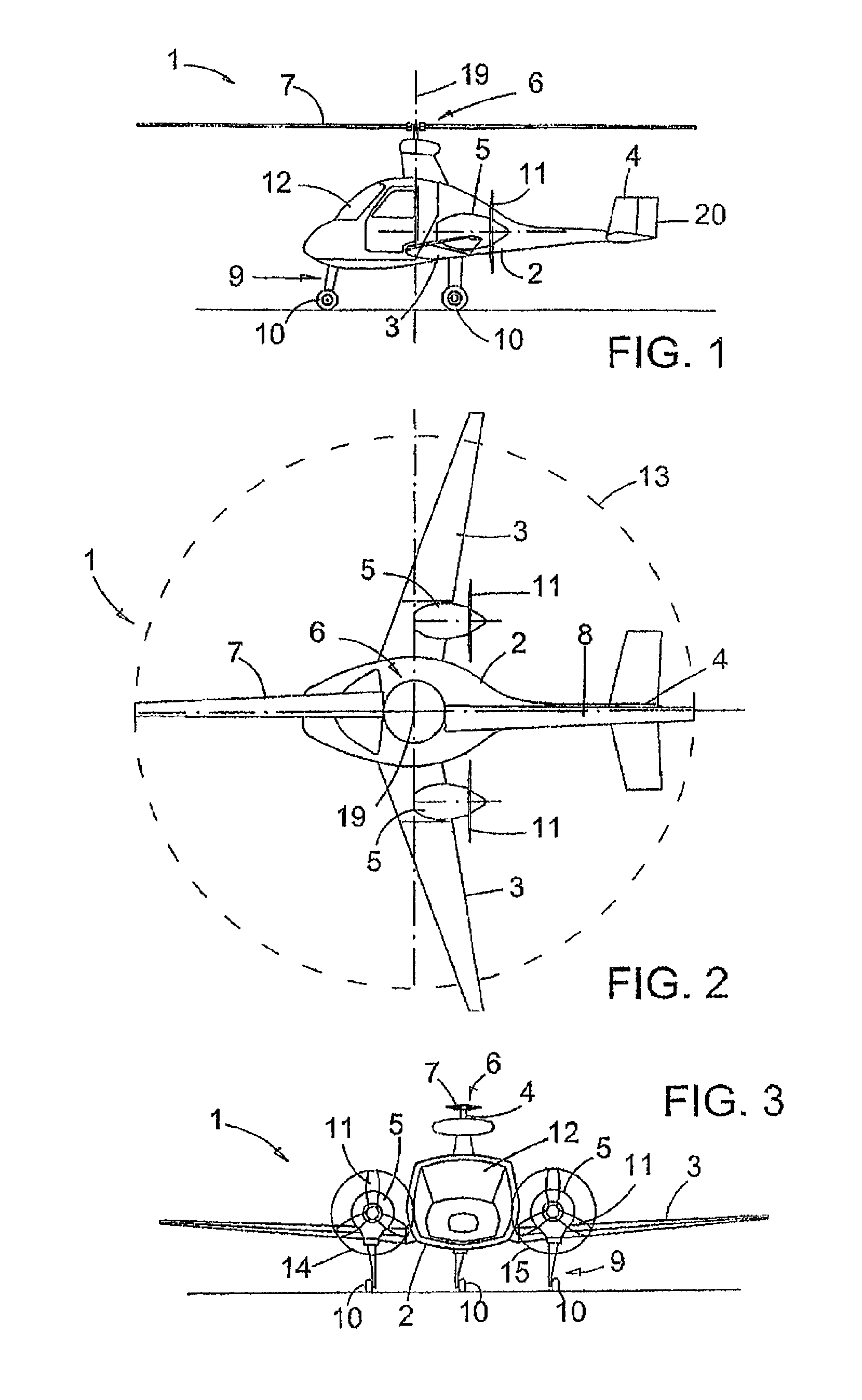 Convertible aircraft operating method