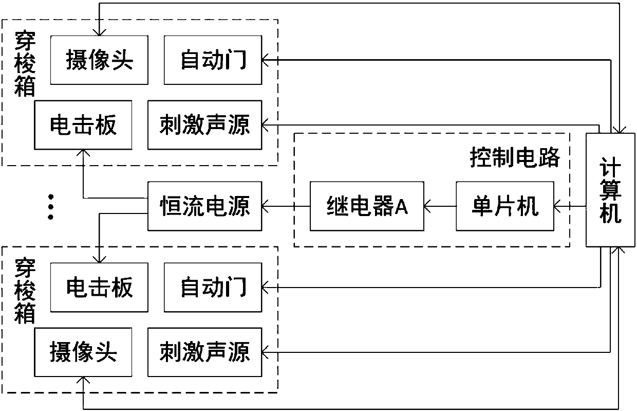 Full-automatic animal active avoidance reaction training system and training method thereof