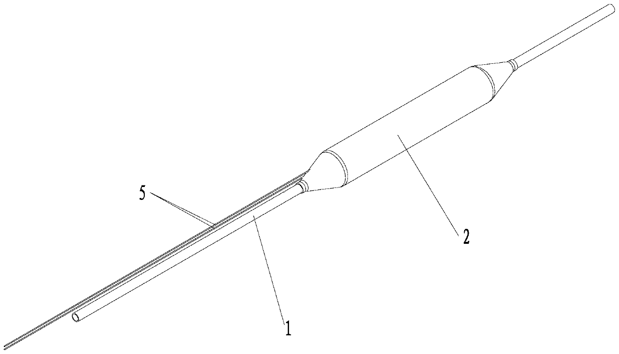 Ultrasound balloon catheter assembly and catheter system, and usage method